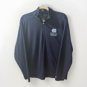 Champion UNC Tar Heels 1/4 Zip Pullover Sweatshirt Mens L blue Lightweight Univ